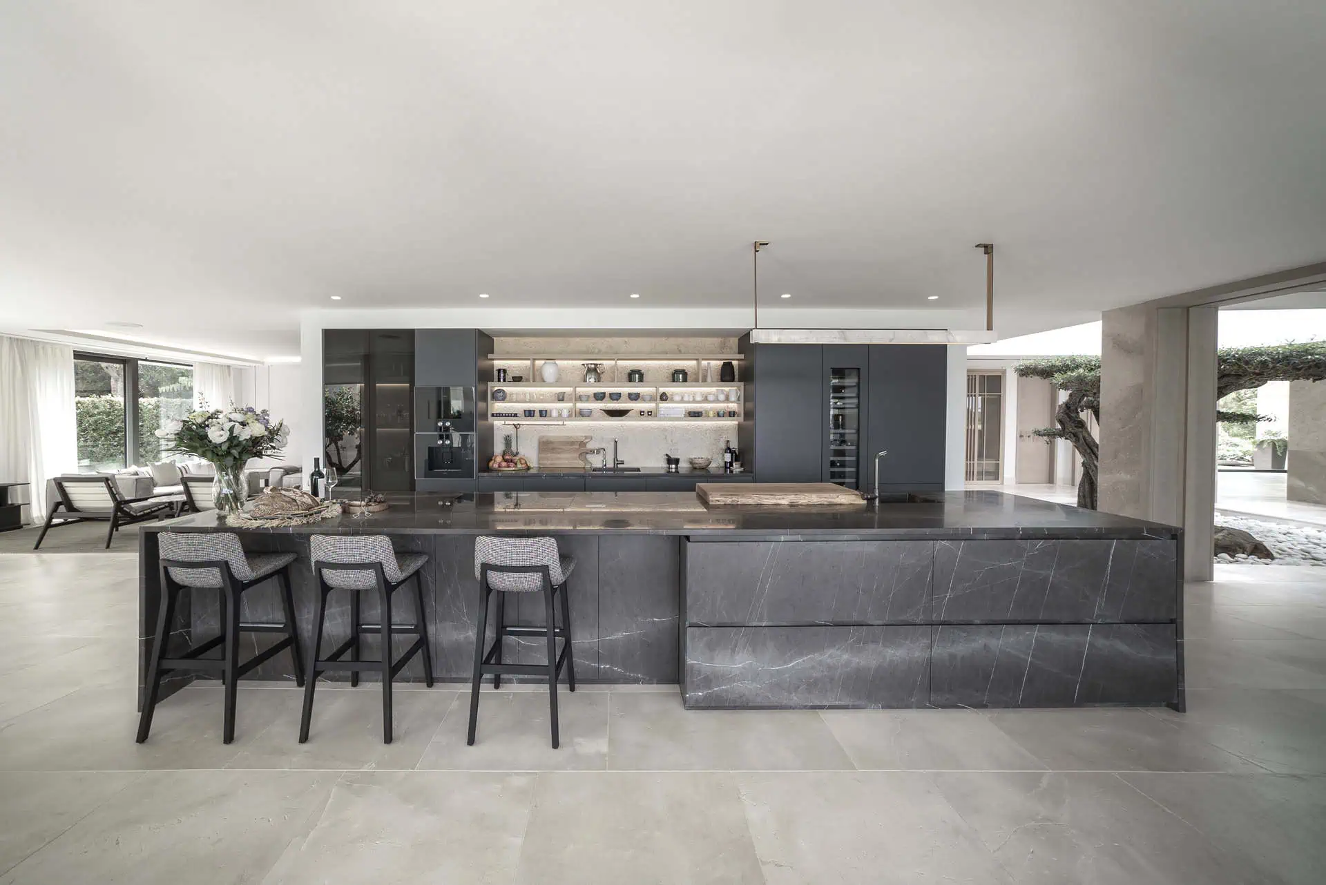 the hill spacious ARK Architects kitchen integrated with the living space, reflecting the kitchen as the heart of the home and a place to share experiences